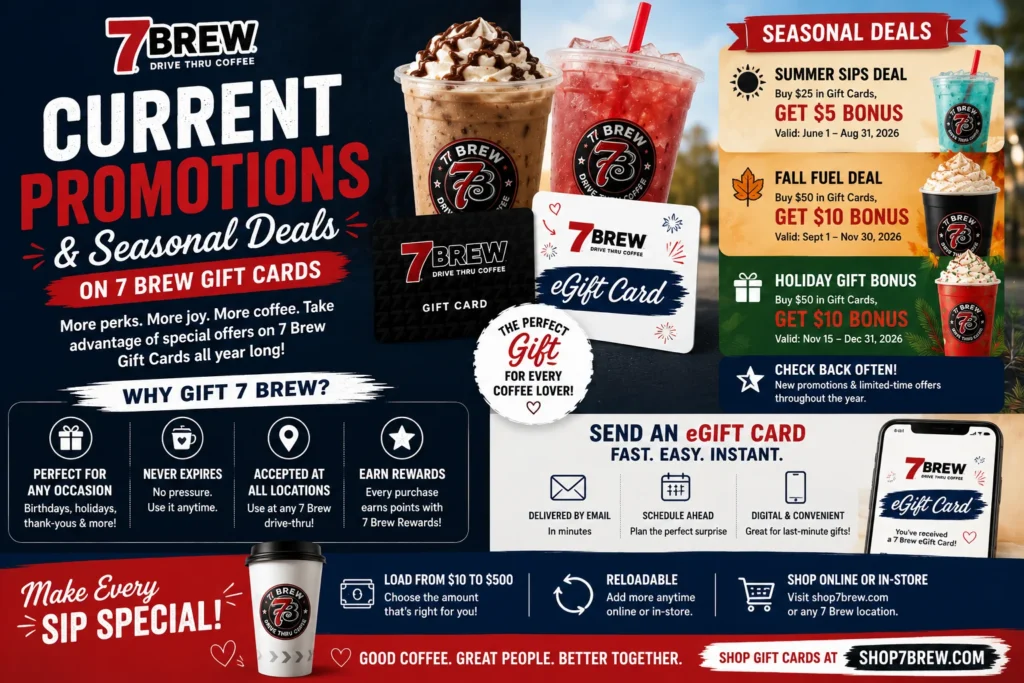 Current Promotions & Seasonal Deals on 7 Brew Gift Cards