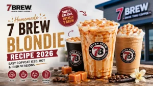 7 Brew Blonde recipe 2026, detailing ingredients and steps for brewing this specific coffee drink.