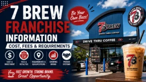 Overview image showcasing the 7 Brew franchise, highlighting its growth potential and business advantages.